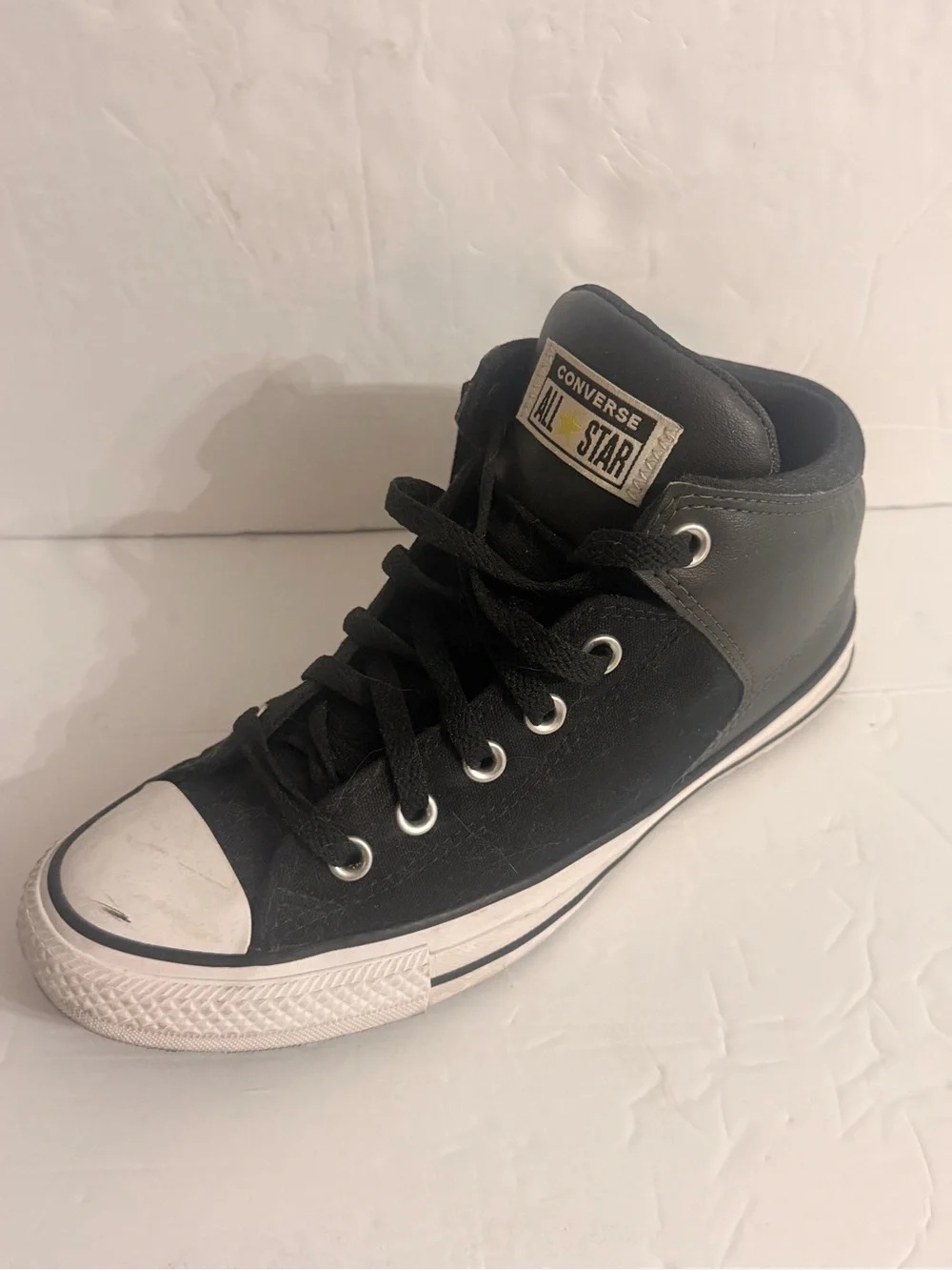 Chuck Taylor Converse Black and White High-Top Sneakers - Picture 5 of 8